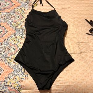 NWOT scalloped low back one piece